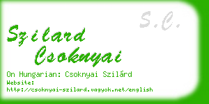 szilard csoknyai business card